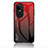 Coque Rebord Contour Silicone et Vitre Miroir Housse Etui Degrade Arc en Ciel LS1 pour Oppo Reno10 5G Rouge