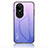 Coque Rebord Contour Silicone et Vitre Miroir Housse Etui Degrade Arc en Ciel LS1 pour Oppo Reno10 5G Violet Clair