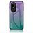 Coque Rebord Contour Silicone et Vitre Miroir Housse Etui Degrade Arc en Ciel LS1 pour Oppo Reno10 Pro 5G Mixte