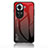 Coque Rebord Contour Silicone et Vitre Miroir Housse Etui Degrade Arc en Ciel LS1 pour Oppo Reno11 5G Rouge