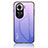 Coque Rebord Contour Silicone et Vitre Miroir Housse Etui Degrade Arc en Ciel LS1 pour Oppo Reno11 5G Violet Clair