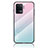 Coque Rebord Contour Silicone et Vitre Miroir Housse Etui Degrade Arc en Ciel LS1 pour Oppo Reno5 Lite Cyan