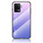 Coque Rebord Contour Silicone et Vitre Miroir Housse Etui Degrade Arc en Ciel LS1 pour Oppo Reno5 Lite Violet Clair