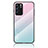 Coque Rebord Contour Silicone et Vitre Miroir Housse Etui Degrade Arc en Ciel LS1 pour Oppo Reno6 5G Cyan