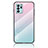 Coque Rebord Contour Silicone et Vitre Miroir Housse Etui Degrade Arc en Ciel LS1 pour Oppo Reno6 Z 5G Cyan