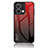 Coque Rebord Contour Silicone et Vitre Miroir Housse Etui Degrade Arc en Ciel LS1 pour Oppo Reno8 5G Rouge