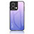 Coque Rebord Contour Silicone et Vitre Miroir Housse Etui Degrade Arc en Ciel LS1 pour Oppo Reno8 5G Violet Clair