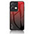 Coque Rebord Contour Silicone et Vitre Miroir Housse Etui Degrade Arc en Ciel LS1 pour Oppo Reno8 Pro 5G Rouge