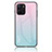 Coque Rebord Contour Silicone et Vitre Miroir Housse Etui Degrade Arc en Ciel LS1 pour Realme 10 5G Cyan