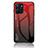 Coque Rebord Contour Silicone et Vitre Miroir Housse Etui Degrade Arc en Ciel LS1 pour Realme 10 5G Rouge