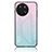 Coque Rebord Contour Silicone et Vitre Miroir Housse Etui Degrade Arc en Ciel LS1 pour Realme 11 4G Cyan