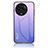 Coque Rebord Contour Silicone et Vitre Miroir Housse Etui Degrade Arc en Ciel LS1 pour Realme 11 5G Violet Clair