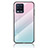 Coque Rebord Contour Silicone et Vitre Miroir Housse Etui Degrade Arc en Ciel LS1 pour Realme 8 Pro Cyan