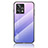 Coque Rebord Contour Silicone et Vitre Miroir Housse Etui Degrade Arc en Ciel LS1 pour Realme 9 4G Violet Clair