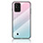 Coque Rebord Contour Silicone et Vitre Miroir Housse Etui Degrade Arc en Ciel LS1 pour Realme C20 Cyan