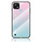 Coque Rebord Contour Silicone et Vitre Miroir Housse Etui Degrade Arc en Ciel LS1 pour Realme C21 Cyan