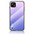 Coque Rebord Contour Silicone et Vitre Miroir Housse Etui Degrade Arc en Ciel LS1 pour Realme C21 Violet Clair