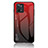 Coque Rebord Contour Silicone et Vitre Miroir Housse Etui Degrade Arc en Ciel LS1 pour Realme C31 Rouge