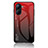 Coque Rebord Contour Silicone et Vitre Miroir Housse Etui Degrade Arc en Ciel LS1 pour Realme C33 (2023) Rouge