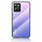 Coque Rebord Contour Silicone et Vitre Miroir Housse Etui Degrade Arc en Ciel LS1 pour Realme C35 Violet Clair