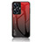 Coque Rebord Contour Silicone et Vitre Miroir Housse Etui Degrade Arc en Ciel LS1 pour Realme C55 Rouge