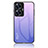 Coque Rebord Contour Silicone et Vitre Miroir Housse Etui Degrade Arc en Ciel LS1 pour Realme C55 Violet Clair