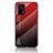 Coque Rebord Contour Silicone et Vitre Miroir Housse Etui Degrade Arc en Ciel LS1 pour Realme GT 5G Rouge