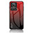 Coque Rebord Contour Silicone et Vitre Miroir Housse Etui Degrade Arc en Ciel LS1 pour Realme GT2 Master Explorer Rouge