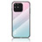 Coque Rebord Contour Silicone et Vitre Miroir Housse Etui Degrade Arc en Ciel LS1 pour Realme Narzo 50A Cyan