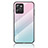 Coque Rebord Contour Silicone et Vitre Miroir Housse Etui Degrade Arc en Ciel LS1 pour Realme Narzo 50A Prime Cyan