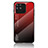 Coque Rebord Contour Silicone et Vitre Miroir Housse Etui Degrade Arc en Ciel LS1 pour Realme Narzo 50A Rouge