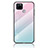 Coque Rebord Contour Silicone et Vitre Miroir Housse Etui Degrade Arc en Ciel LS1 pour Realme Q2i 5G Cyan