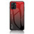 Coque Rebord Contour Silicone et Vitre Miroir Housse Etui Degrade Arc en Ciel LS1 pour Realme Q5x 5G Rouge