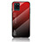 Coque Rebord Contour Silicone et Vitre Miroir Housse Etui Degrade Arc en Ciel LS1 pour Realme V11 5G Rouge