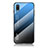 Coque Rebord Contour Silicone et Vitre Miroir Housse Etui Degrade Arc en Ciel LS1 pour Samsung Galaxy A02 Bleu