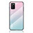 Coque Rebord Contour Silicone et Vitre Miroir Housse Etui Degrade Arc en Ciel LS1 pour Samsung Galaxy A02s Cyan