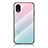 Coque Rebord Contour Silicone et Vitre Miroir Housse Etui Degrade Arc en Ciel LS1 pour Samsung Galaxy A03 Core Cyan