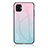 Coque Rebord Contour Silicone et Vitre Miroir Housse Etui Degrade Arc en Ciel LS1 pour Samsung Galaxy A04 4G Cyan