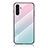 Coque Rebord Contour Silicone et Vitre Miroir Housse Etui Degrade Arc en Ciel LS1 pour Samsung Galaxy A04s Cyan