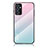 Coque Rebord Contour Silicone et Vitre Miroir Housse Etui Degrade Arc en Ciel LS1 pour Samsung Galaxy A05s Cyan