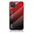 Coque Rebord Contour Silicone et Vitre Miroir Housse Etui Degrade Arc en Ciel LS1 pour Samsung Galaxy A12 Rouge