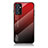 Coque Rebord Contour Silicone et Vitre Miroir Housse Etui Degrade Arc en Ciel LS1 pour Samsung Galaxy A15 4G Rouge