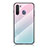 Coque Rebord Contour Silicone et Vitre Miroir Housse Etui Degrade Arc en Ciel LS1 pour Samsung Galaxy A21 European Cyan