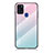 Coque Rebord Contour Silicone et Vitre Miroir Housse Etui Degrade Arc en Ciel LS1 pour Samsung Galaxy A21s Cyan