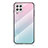 Coque Rebord Contour Silicone et Vitre Miroir Housse Etui Degrade Arc en Ciel LS1 pour Samsung Galaxy A22 4G Cyan