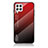 Coque Rebord Contour Silicone et Vitre Miroir Housse Etui Degrade Arc en Ciel LS1 pour Samsung Galaxy A22 4G Rouge