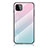 Coque Rebord Contour Silicone et Vitre Miroir Housse Etui Degrade Arc en Ciel LS1 pour Samsung Galaxy A22 5G Cyan