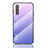 Coque Rebord Contour Silicone et Vitre Miroir Housse Etui Degrade Arc en Ciel LS1 pour Samsung Galaxy A41 SC-41A Violet Clair