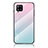 Coque Rebord Contour Silicone et Vitre Miroir Housse Etui Degrade Arc en Ciel LS1 pour Samsung Galaxy A42 5G Cyan