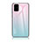 Coque Rebord Contour Silicone et Vitre Miroir Housse Etui Degrade Arc en Ciel LS1 pour Samsung Galaxy A51 5G Cyan